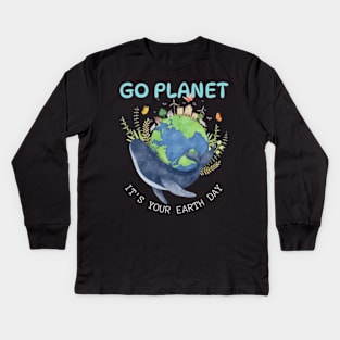 Teacher happy Earth day Everyday 2024  gift april 22 Rainbow Kids Long Sleeve T-Shirt